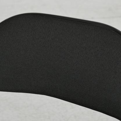 Set of 6 Foldable Chairs with Padded Seat, Modern Space-Saving Chairs with Polyester Cushion for Home and Office, Black