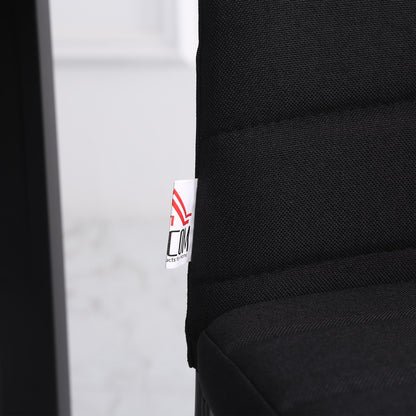 Set of 4 Upholstered Dining Chairs in Linen Modern Kitchen Chairs with High Back and Metal Legs Load 120 kg for Living Room 41x50x97 cm Black