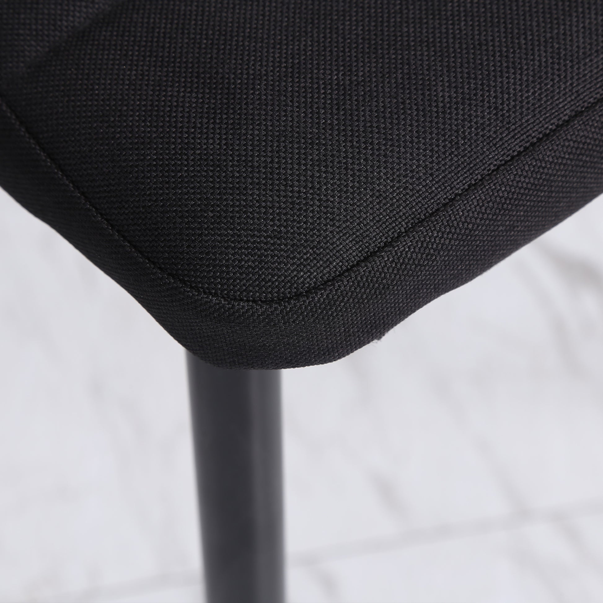 Set of 4 Upholstered Dining Chairs in Linen Modern Kitchen Chairs with High Back and Metal Legs Load 120 kg for Living Room 41x50x97 cm Black