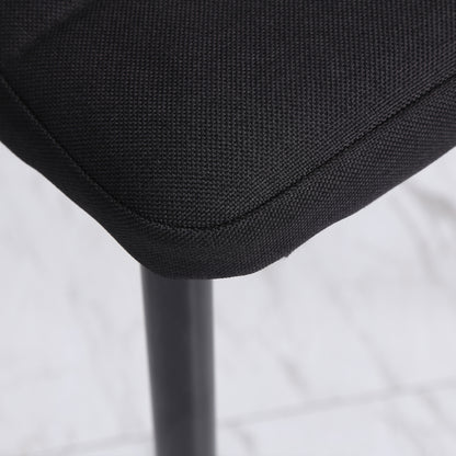 Set of 4 Upholstered Dining Chairs in Linen Modern Kitchen Chairs with High Back and Metal Legs Load 120 kg for Living Room 41x50x97 cm Black