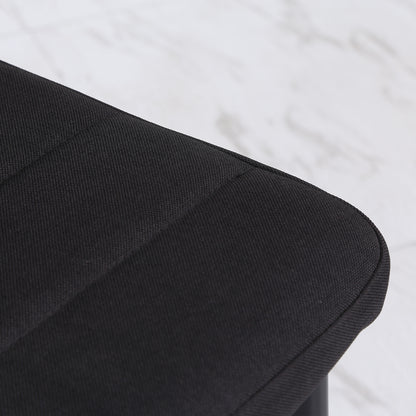 Set of 4 Upholstered Dining Chairs in Linen Modern Kitchen Chairs with High Back and Metal Legs Load 120 kg for Living Room 41x50x97 cm Black