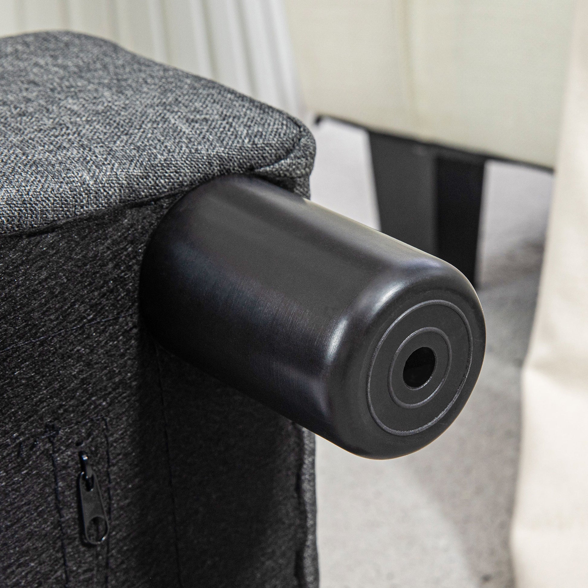 Seat Stool Footstool with Linen Look Modern Ottoman Upholstered Footrest Ottomane for Bedroom, Living Room, Dark Gray