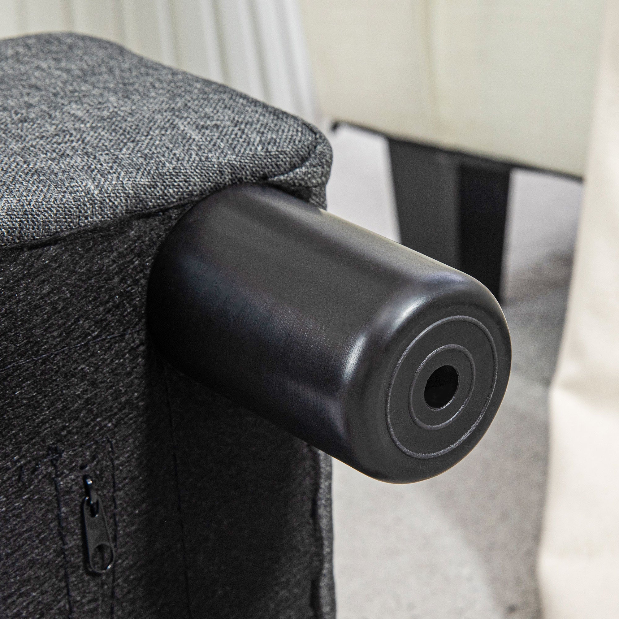 Seat Stool Footstool with Linen Look Modern Ottoman Upholstered Footrest Ottomane for Bedroom, Living Room, Dark Gray