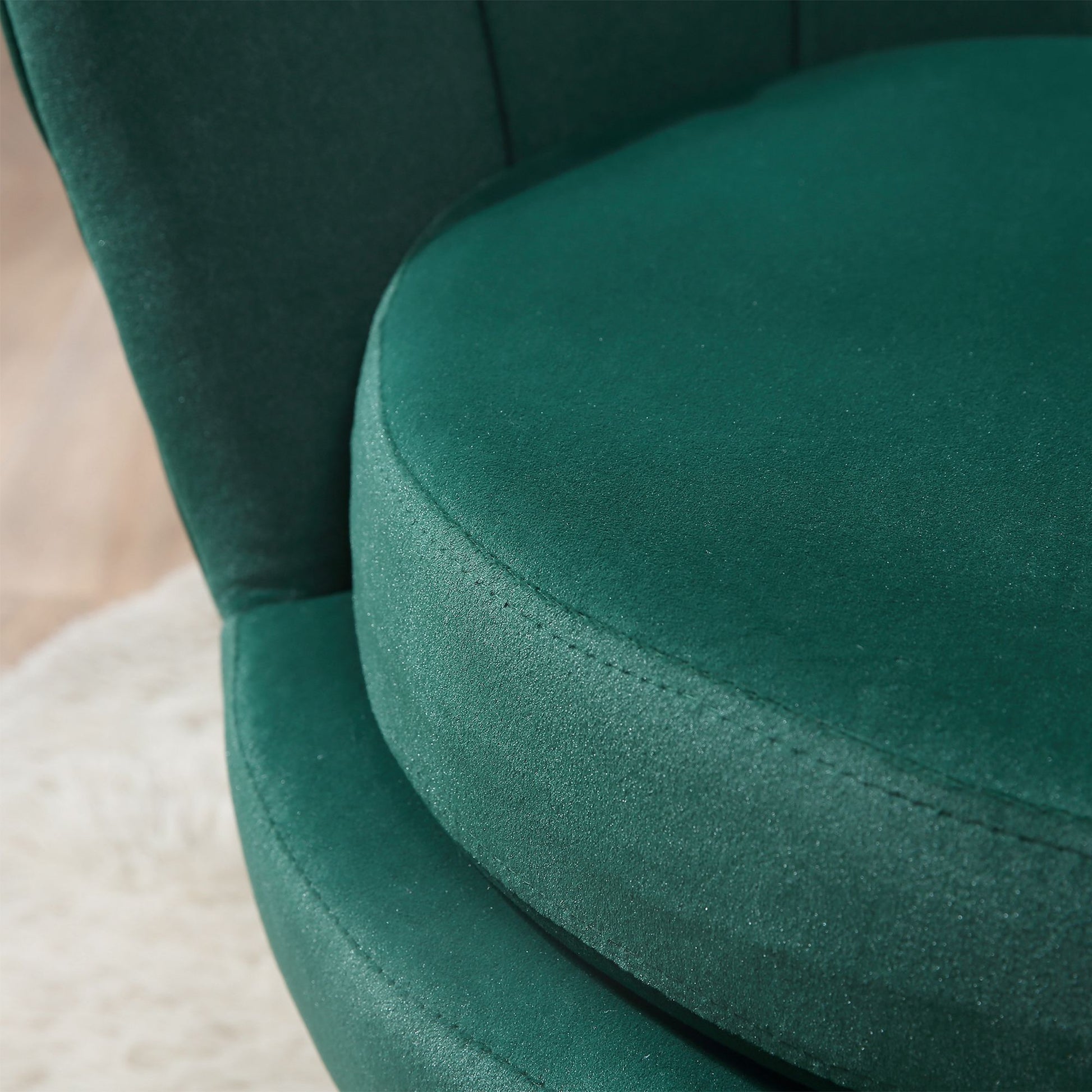 Shell Armchair, Vintage Armchair, Bedroom and Living Room Armchair, Elegant Design, with High Backrest, 76x67x74cm, Dark Green