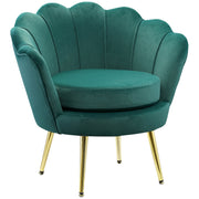 Shell Armchair, Vintage Armchair, Bedroom and Living Room Armchair, Elegant Design, with High Backrest, 76x67x74cm, Dark Green