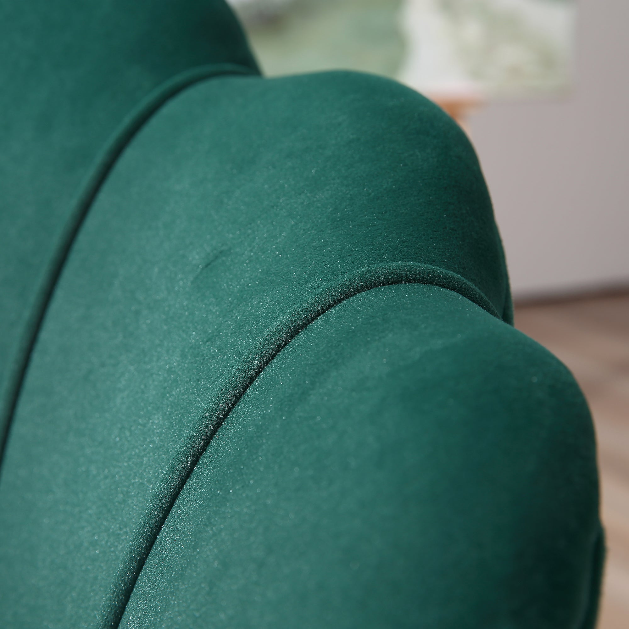 Shell Armchair, Vintage Armchair, Bedroom and Living Room Armchair, Elegant Design, with High Backrest, 76x67x74cm, Dark Green