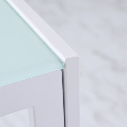 Glass Dining Table Rectangular Table for 4-6 People with Metal Legs Multifunctional for Kitchen Living Room 120x60x75 cm White