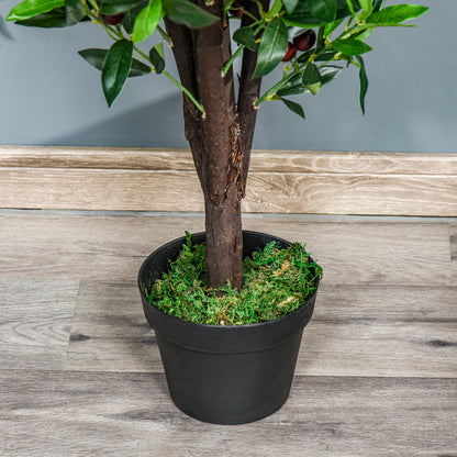 Artificial Olive Tree Artificial Plant Height 1.2 m Trunk Branches Lichen Leaves Highly Realistic Pot Included
