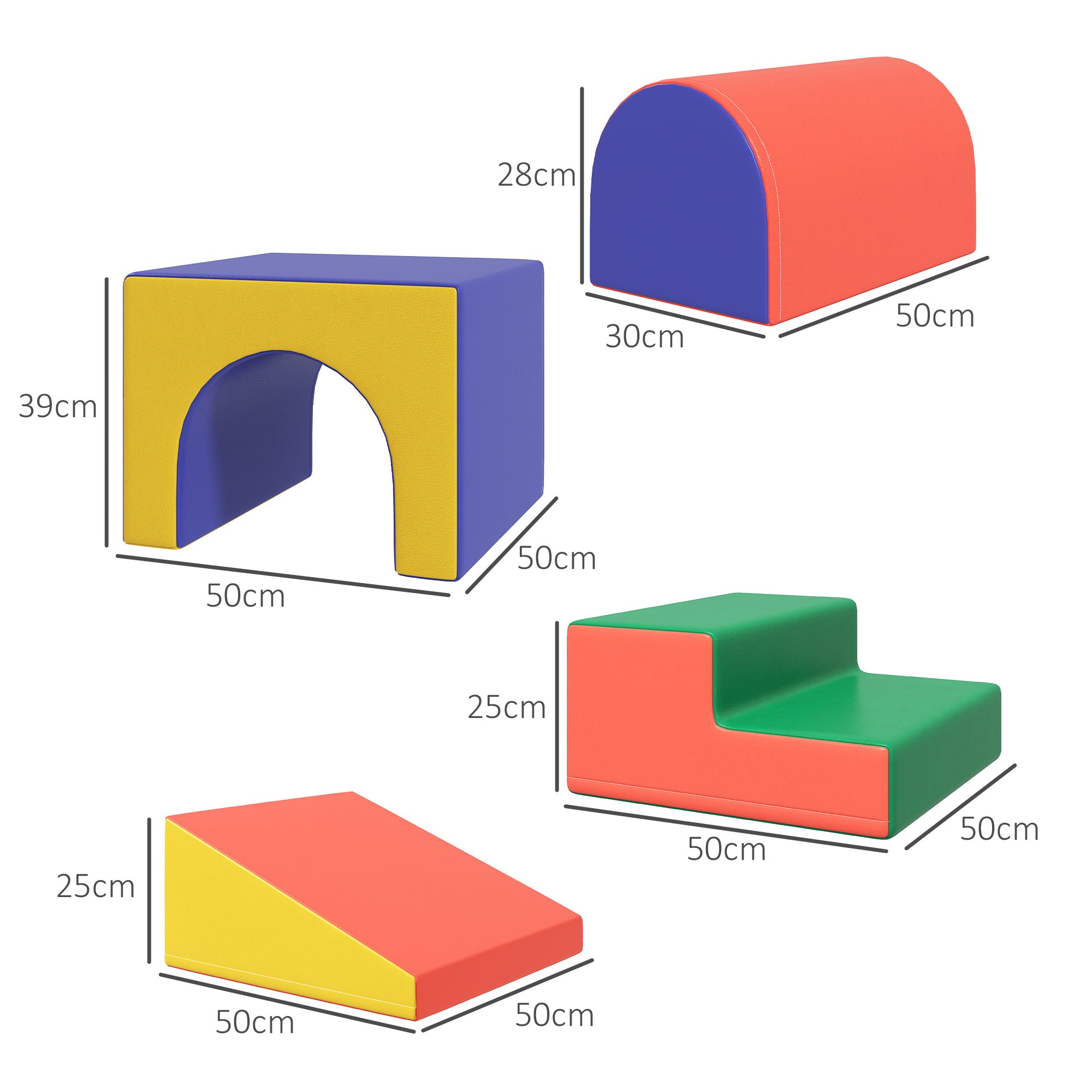 4-Piece Foam Building Blocks Children Soft Building Blocks Climbing Building Blocks Soft Foam Building Blocks Giant Building Blocks Building Toy Set for Babies & Toddlers Red