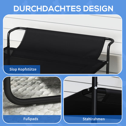 Dog Lounger Outdoor, Elevated Dog Bed with Breathable Mesh Cover, Pet Bed for Small and Medium Dogs Black 91 x 69 x 29 cm