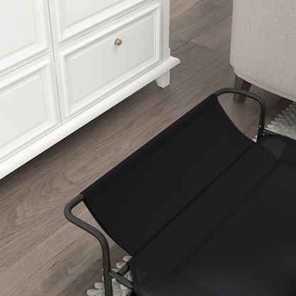 Dog Lounger Outdoor, Elevated Dog Bed with Breathable Mesh Cover, Pet Bed for Small and Medium Dogs Black 91 x 69 x 29 cm