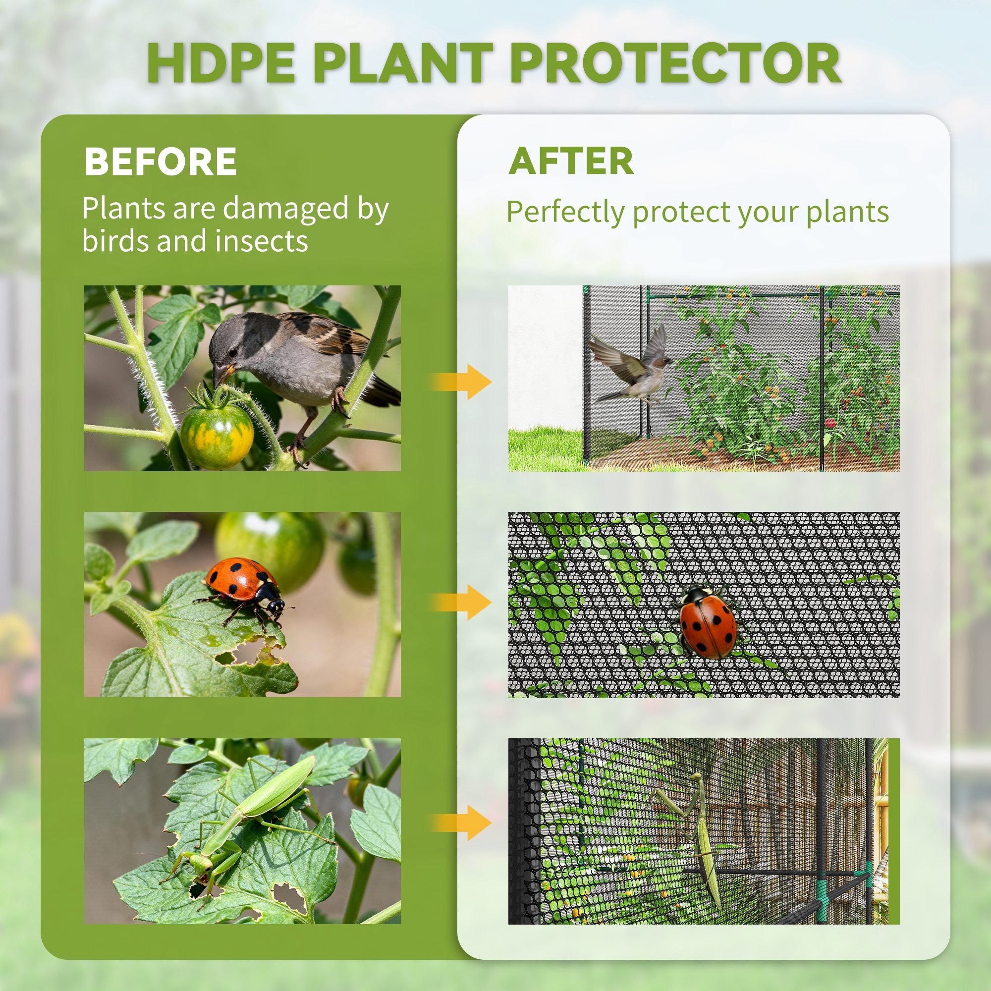 Fine-Mesh Plant Protection Net with Steel Frame & Zip Door, 200 x 100 x 160 cm (78.7 x 39.4 x 63 in) — Black