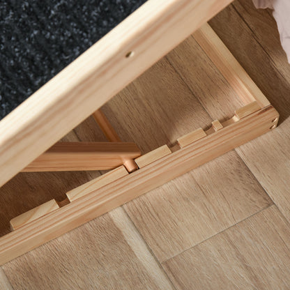 Pet Ramp with Non-Slip Carpet Adjustable Pet Staircase Dog Ramp for Large Dog Pine Wood Polyester Black+Natural Wood 90W x 40D x 61H cm