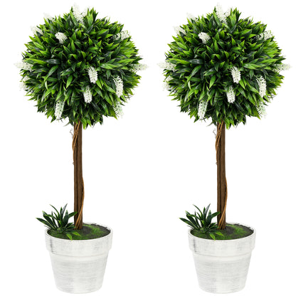 Artificial Lavender Set of 2 large 60 cm Artificial Plant, artificial plants in pot, plastic flower like real for living room bedroom office garden modern decoration