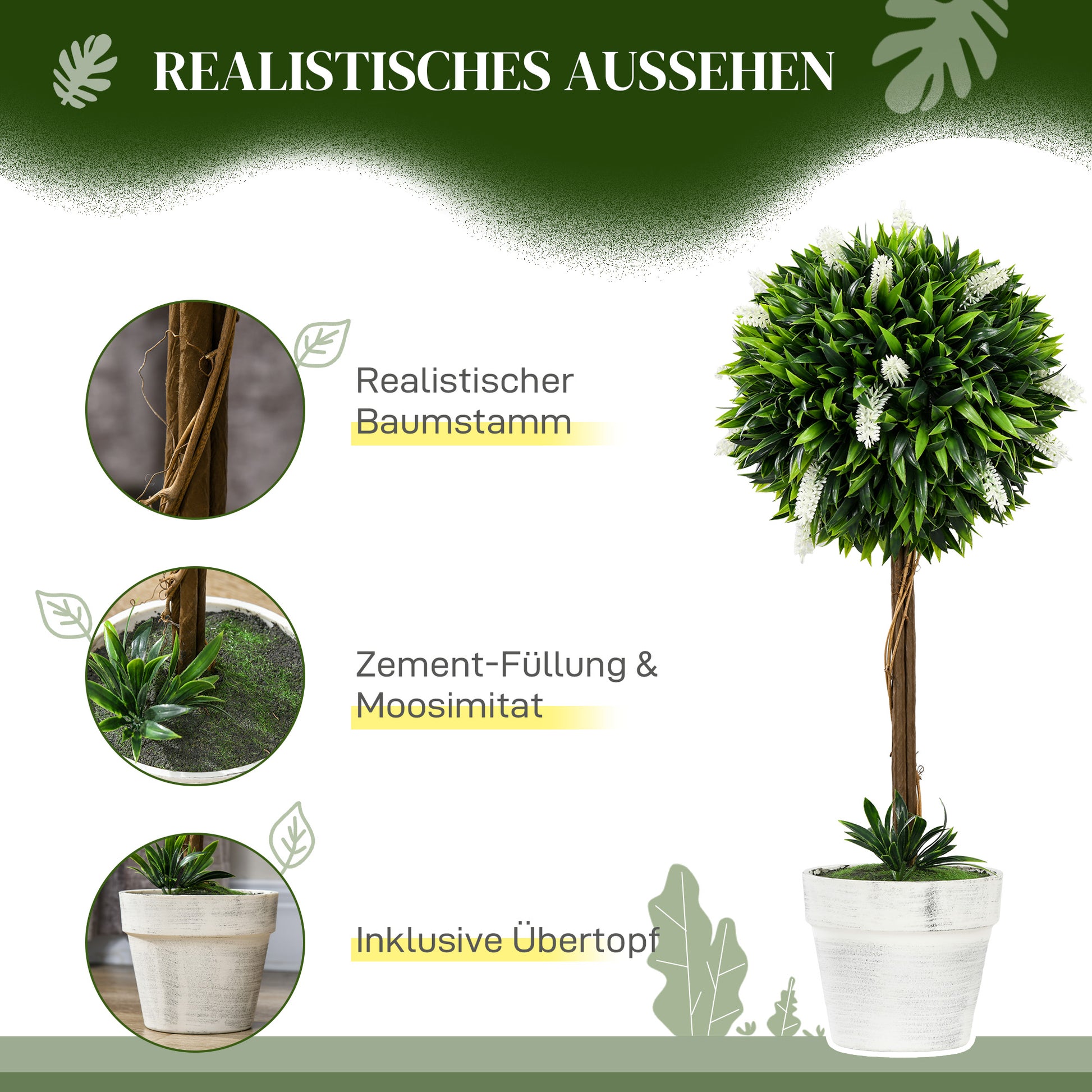 Artificial Lavender Set of 2 large 60 cm Artificial Plant, artificial plants in pot, plastic flower like real for living room bedroom office garden modern decoration