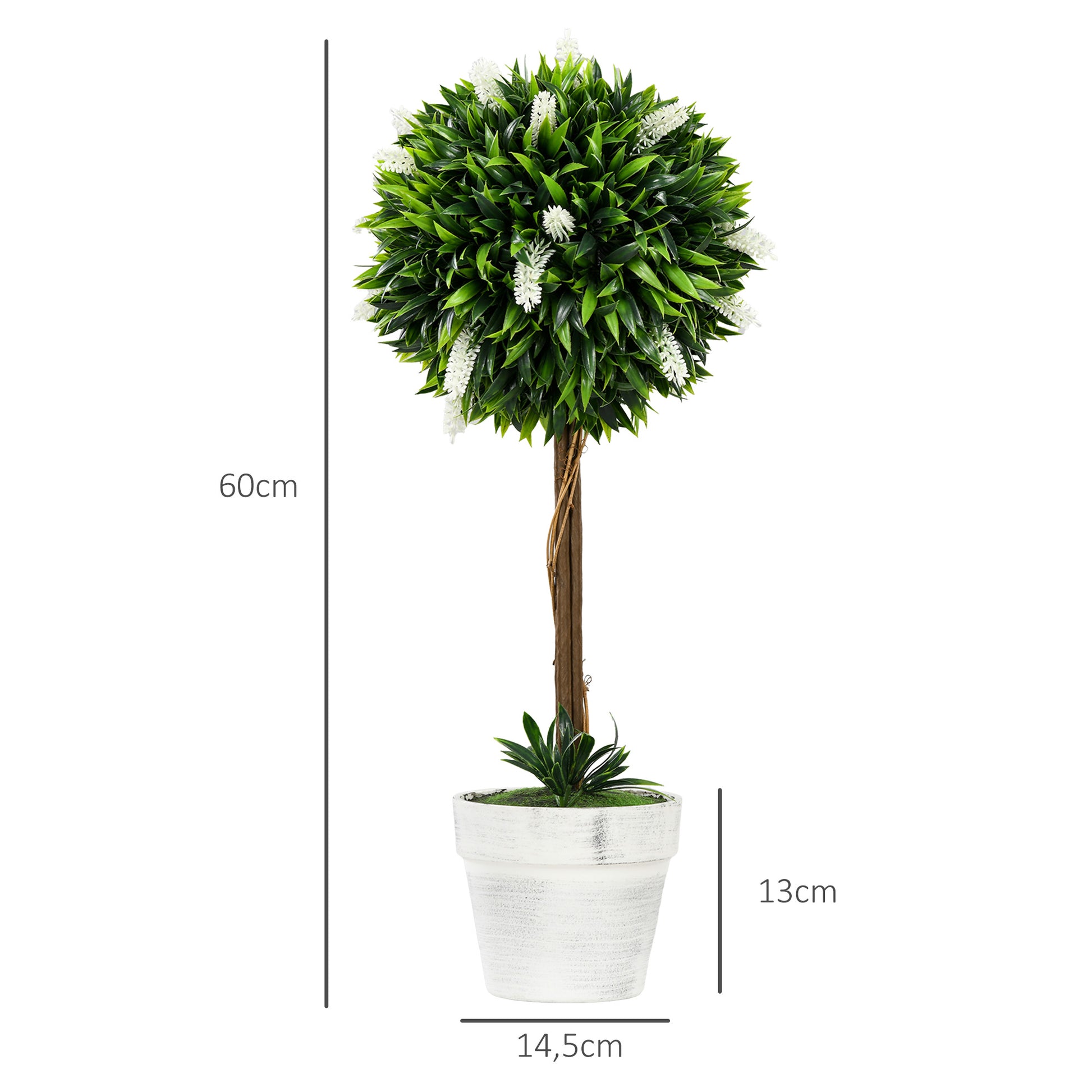 Artificial Lavender Set of 2 large 60 cm Artificial Plant, artificial plants in pot, plastic flower like real for living room bedroom office garden modern decoration