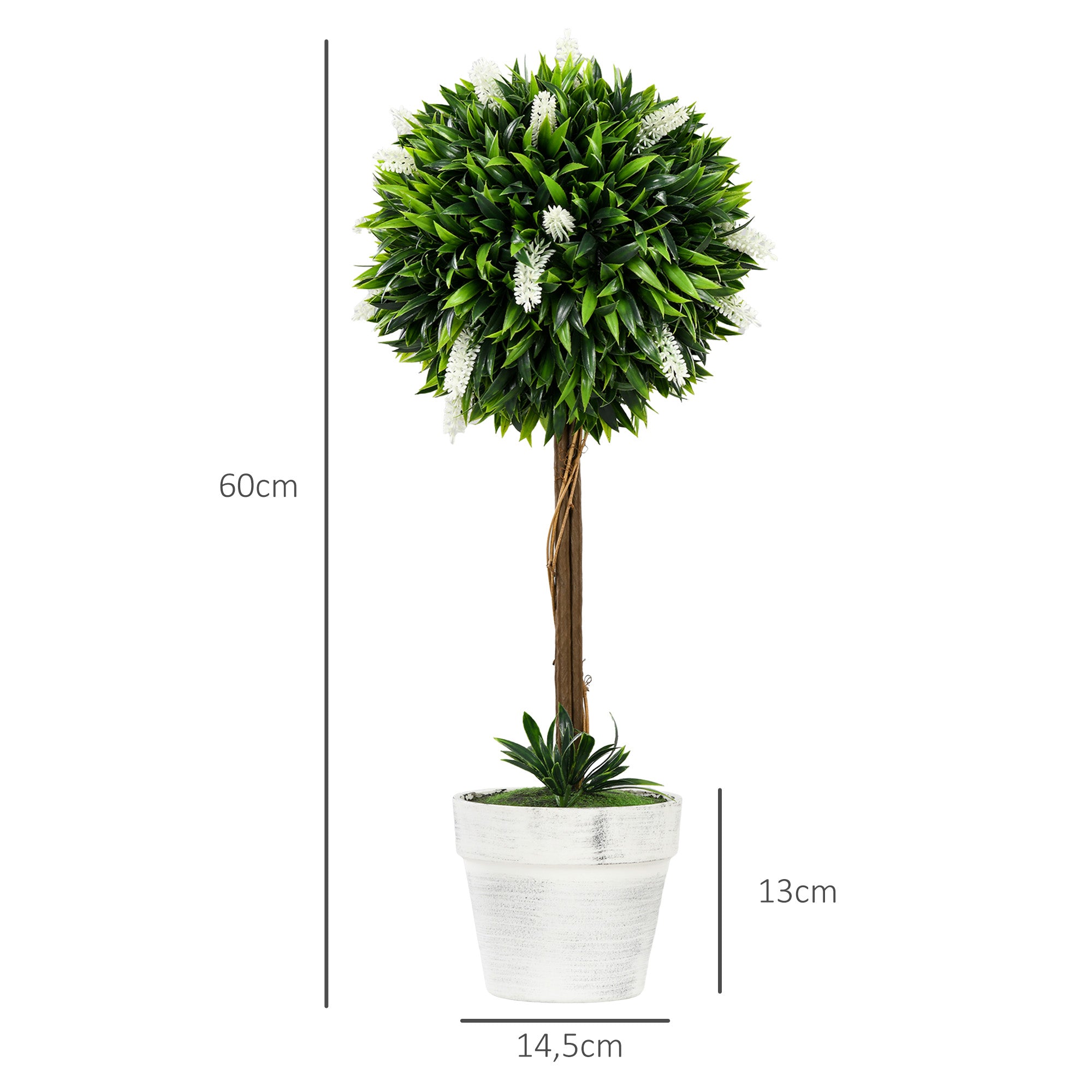 Artificial Lavender Set of 2 large 60 cm Artificial Plant, artificial plants in pot, plastic flower like real for living room bedroom office garden modern decoration