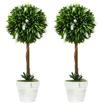 Artificial Lavender Set of 2 large 60 cm Artificial Plant, artificial plants in pot, plastic flower like real for living room bedroom office garden modern decoration