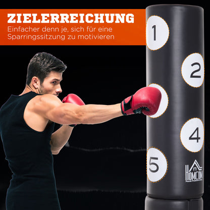 Standing Punching Bag 176cm Adults Freestanding Heavy Duty Punching Bag with Stand and Vinyl Pad Boxing Partner Boxing Trainer Suitable for Professionals and Beginners Black