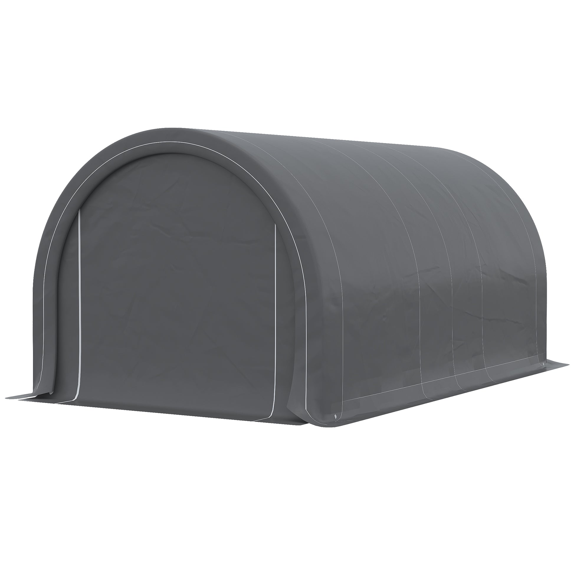 5x3m Outdoor Car Garage Carport Anti-UV with Removable PE Fabric Canopy and Galvanized Steel Frame Gray