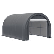 5x3m Outdoor Car Garage Carport Anti-UV with Removable PE Fabric Canopy and Galvanized Steel Frame Gray