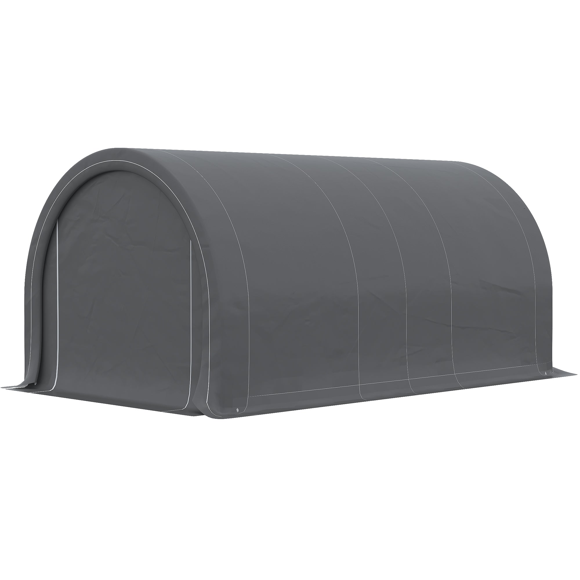 5x3m Outdoor Car Garage Carport Anti-UV with Removable PE Fabric Canopy and Galvanized Steel Frame Gray