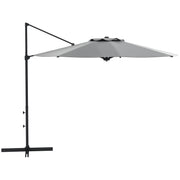 Cantilever Umbrella approx. Ø3 m Sun Umbrella with Crank, Tilting Market Umbrella, Rotating Garden Umbrella for Balcony, Terrace, Metal, Dark Grey