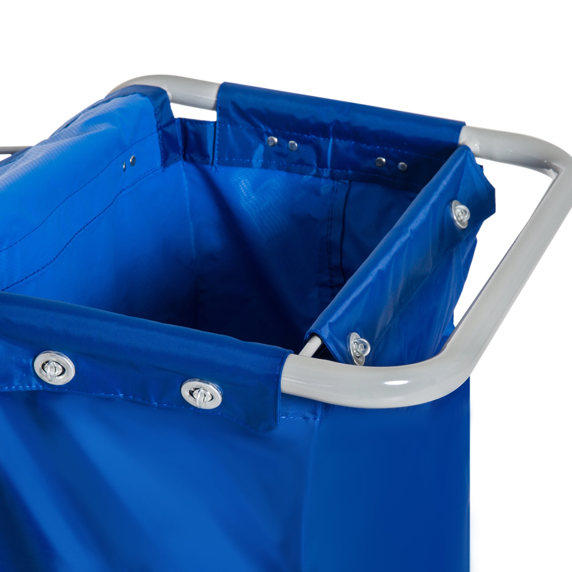 Cleaning Trolley Cleaning Cart 4 Bucket Mop Press Waste Bin Trolley with Wheels Blue Orange 93 x 80 x 97 cm