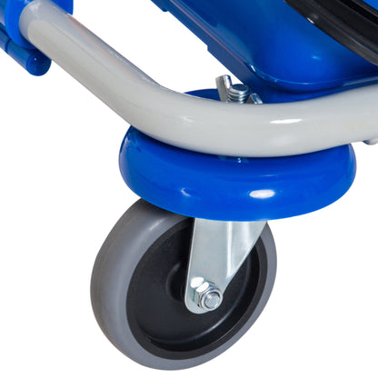 Cleaning Trolley Cleaning Cart 4 Bucket Mop Press Waste Bin Trolley with Wheels Blue Orange 93 x 80 x 97 cm