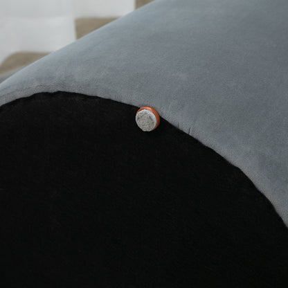 Seat Stool with Storage 2-in-1 Footstool with Lid, Round Ottoman Upholstered Stool with Velvet-Like Texture Side Table for Living Room Bedroom Ø44 x 47.5 cm Grey