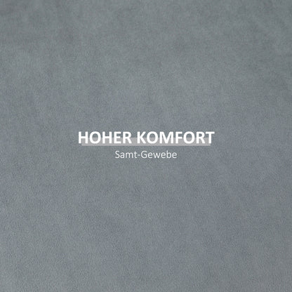 Seat Stool with Storage 2-in-1 Footstool with Lid, Round Ottoman Upholstered Stool with Velvet-Like Texture Side Table for Living Room Bedroom Ø44 x 47.5 cm Grey