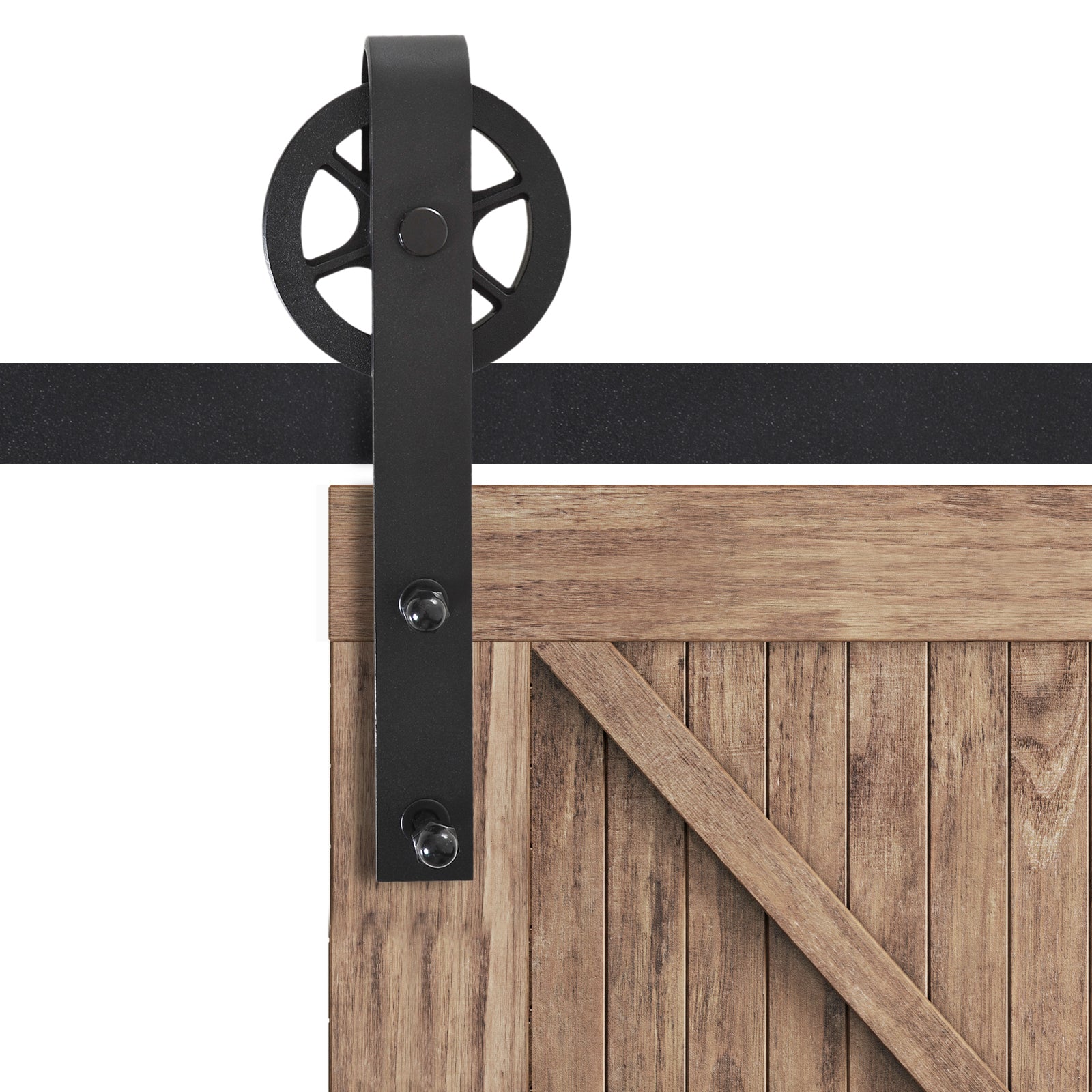 200 cm Sliding Door Complete Set Sliding Door Hardware with Floor Guide, Sliding Door Rail, Stoppers, Floor Block, Rollers Sliding Door System for Wooden Door