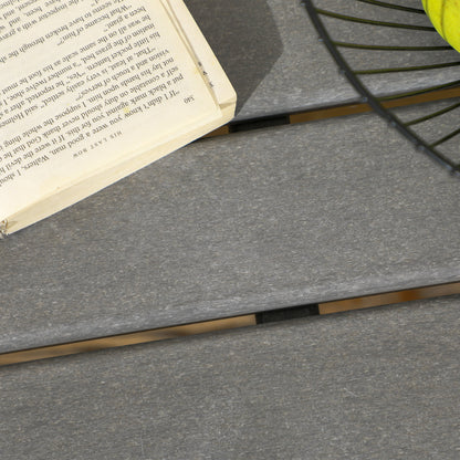 Garden Lounge Set in HDPE with Loveseat, 2 Armchairs and Coffee Table, 4-Piece Outdoor Set with Cushions, Dark Grey