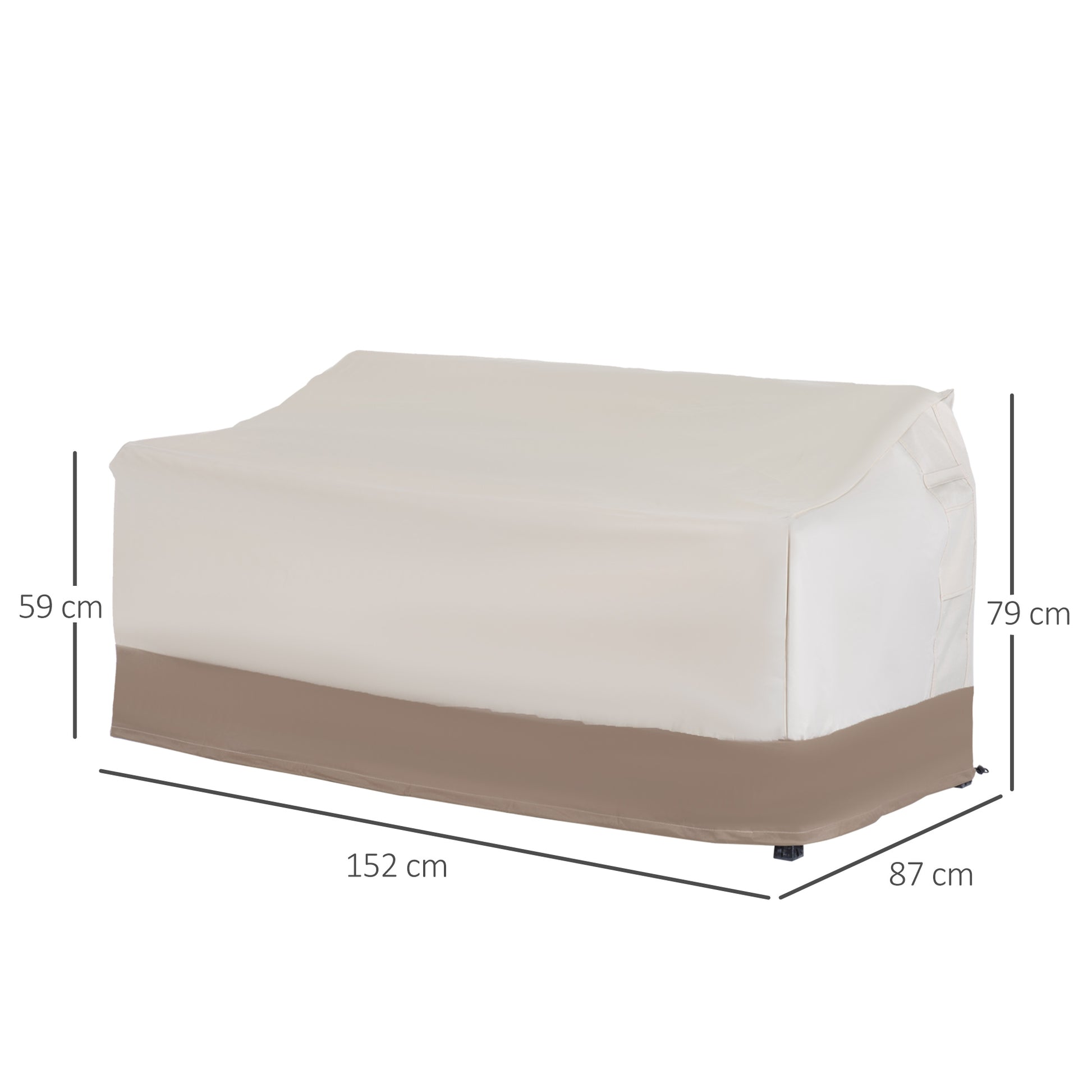 Protective Cover for 2-3 Seater Bench Outdoor Waterproof Furniture Cover Garden Protection Rain and Sun 152x87x59/79cm 600D Oxford Fabric