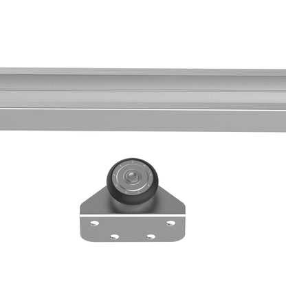 Sliding Door Hardware 186 cm Kit for Sliding Wooden Door with Metal Rail and 2 Silver Pulleys Accessories