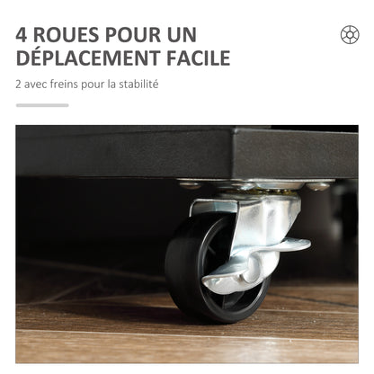 Mobile Office Cabinet, Rolling Office Storage Cabinet with 7 Drawers - organizer for documents, A4 or letter size, dim. 47.5L x 39.5W x 90H cm, black