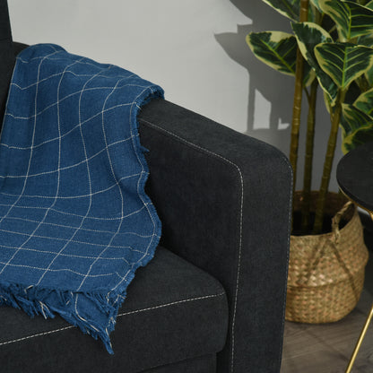 Sleeper Sofa, 2-Seater Sofa with Sleeping Function, Adjustable Backrest, Couch with Cushions, Velvet Look, Sofa Bed for Living Room, Guest Room, Black