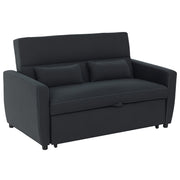 Sleeper Sofa, 2-Seater Sofa with Sleeping Function, Adjustable Backrest, Couch with Cushions, Velvet Look, Sofa Bed for Living Room, Guest Room, Black