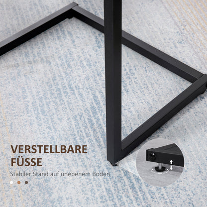 3-Piece Nesting Tables, Space-Saving Side Tables, C-Shaped Coffee Tables with Steel Frame in Industrial Design for Living Room Rustic Brown