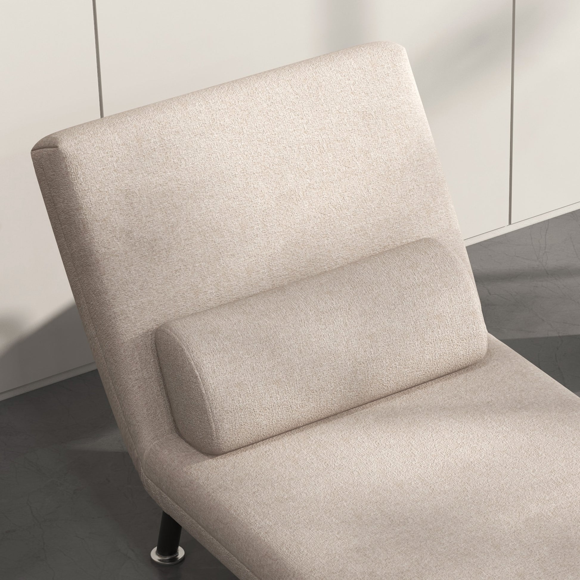 Sleeper Chair, Folding Chair with Bed Function, Back Cushion, Foldable Recliner in Linen Look, Adjustable Backrest, Holds up to 150 kg, for Living Room, Beige