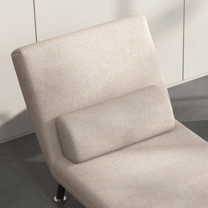 Sleeper Chair, Folding Chair with Bed Function, Back Cushion, Foldable Recliner in Linen Look, Adjustable Backrest, Holds up to 150 kg, for Living Room, Beige