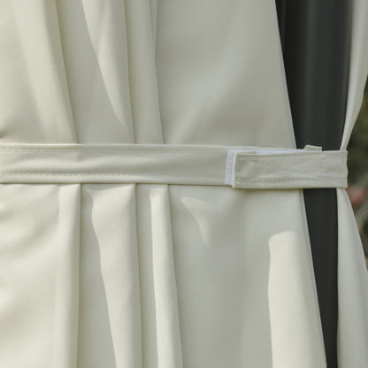 Sun Umbrella Double Umbrella Oval 445x270cm Cantilever Umbrella with Crank Umbrella Stand Garden Umbrella Crank Umbrella, Market Umbrella for Garden Cream White