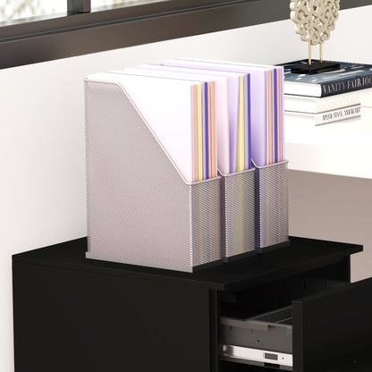 Mobile File Cabinet with 3 Drawers, Office Cabinet with Lock, Pressure Cabinet, Under Cabinet with Hanging Files, Office Container in A4 Format, Steel, 37 x 43.5 x 60 cm, Black