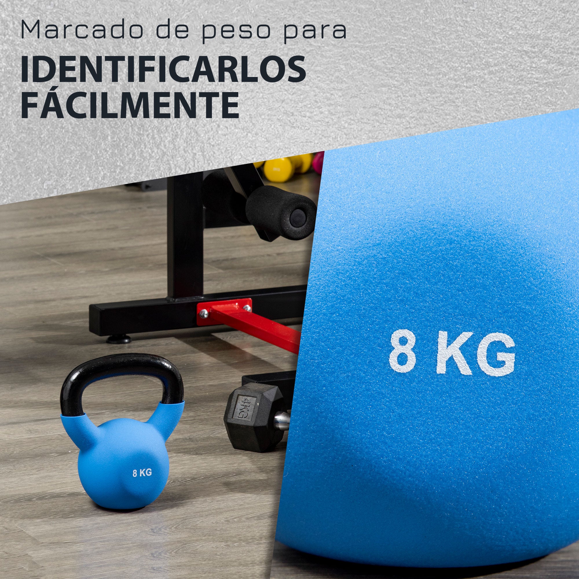 8 kg Cast Iron Kettlebell with Neoprene Coating and Wide Handle Dumbbells for Strength Training in Gym Home 18x11x20 cm Blue