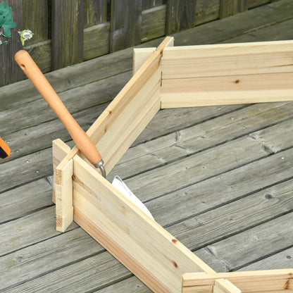 Garden Bed, Hexagonal Outdoor Planter Without Base, Tool-Free Assembly, Fir Wood, 100x92x16cm