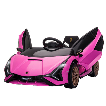 Kids Electric Car 12V 2 Driving Modes Lamborghini SIAN SUV Toy Electric Vehicle Remote Control Music (MP3/USB) Light 3-5 Years Metal Pink 108 x 62 x 40 cm