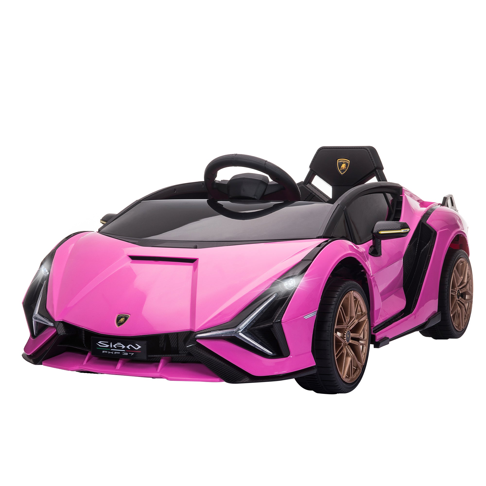 Kids Electric Car 12V 2 Driving Modes Lamborghini SIAN SUV Toy Electric Vehicle Remote Control Music (MP3/USB) Light 3-5 Years Metal Pink 108 x 62 x 40 cm