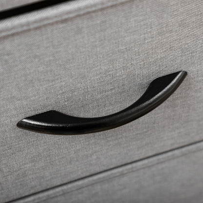 Dresser Sideboard with 5 Foldable Fabric Drawers, Drawer Cabinet with Worktop, Handle, Multi-Purpose Cabinet with Tip-Over Protection, for Living Room Bedroom, Gray