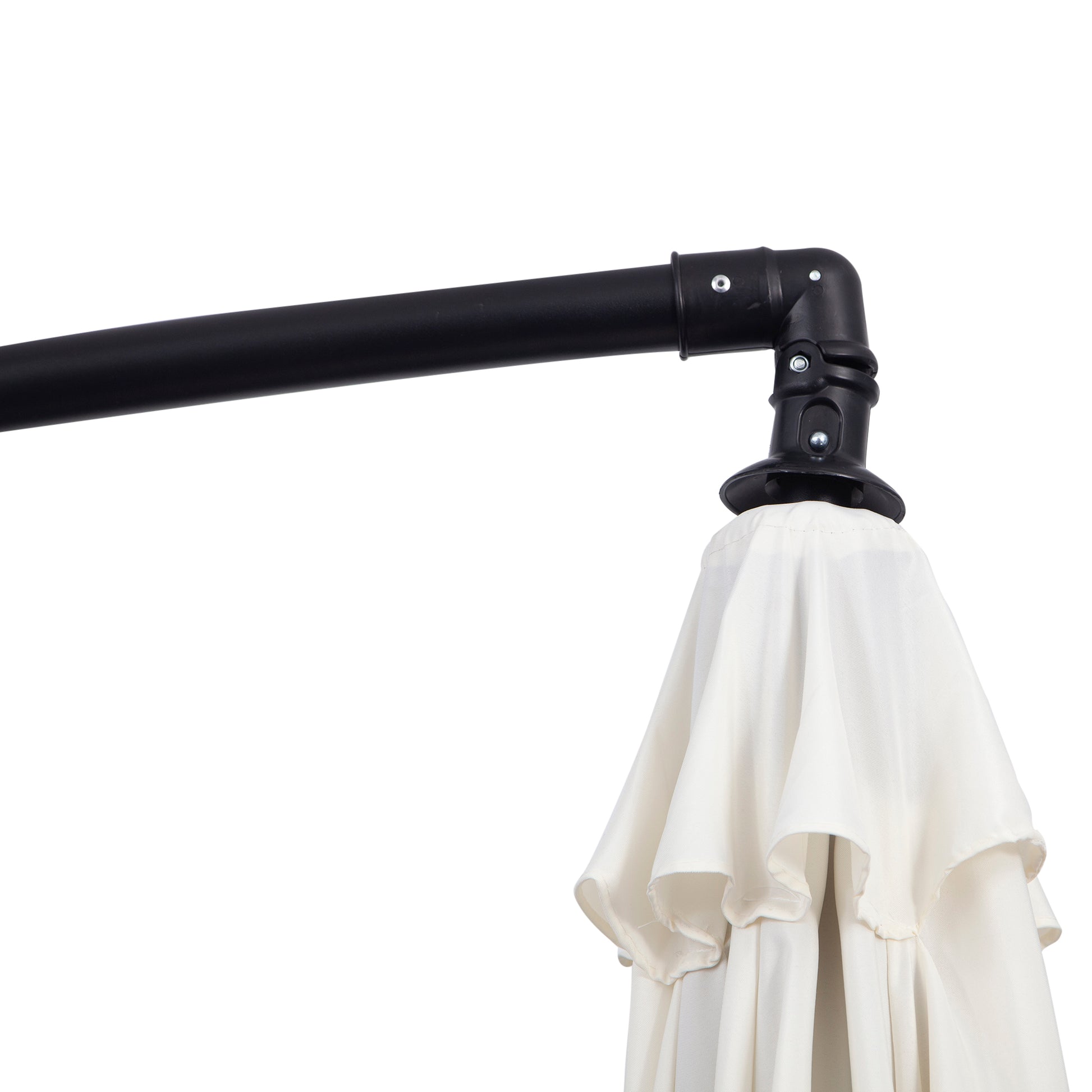 Cantilever Umbrella Ø300 cm tiltable Sunshade with UV Protection Crank Umbrella with Stand, Crank Mechanism, Market Umbrella Patio Umbrella Sun Protection for Balcony Garden Terrace Cream White