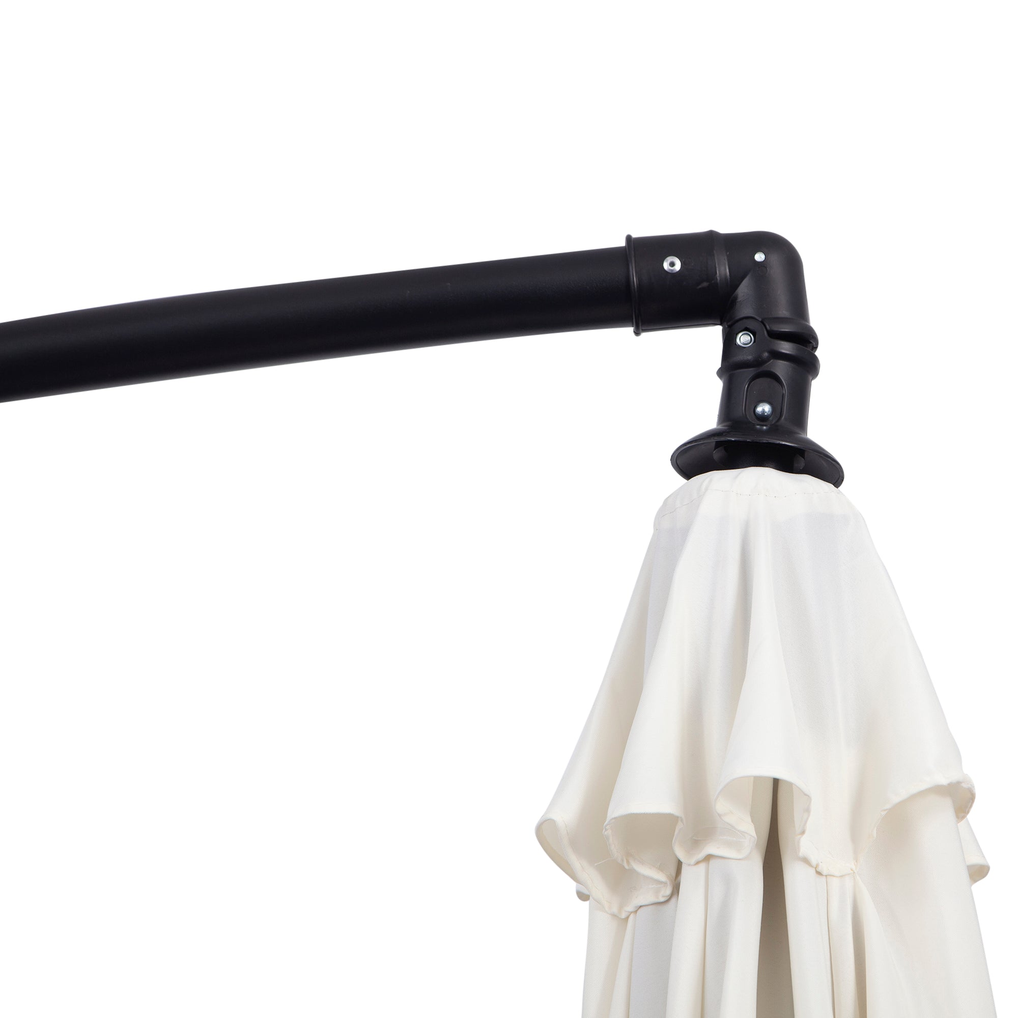 Cantilever Umbrella Ø300 cm tiltable Sunshade with UV Protection Crank Umbrella with Stand, Crank Mechanism, Market Umbrella Patio Umbrella Sun Protection for Balcony Garden Terrace Cream White